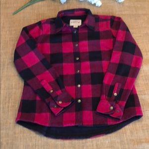 ORVIS Fleece lined navy/pink Buffalo Plaid Shirt
